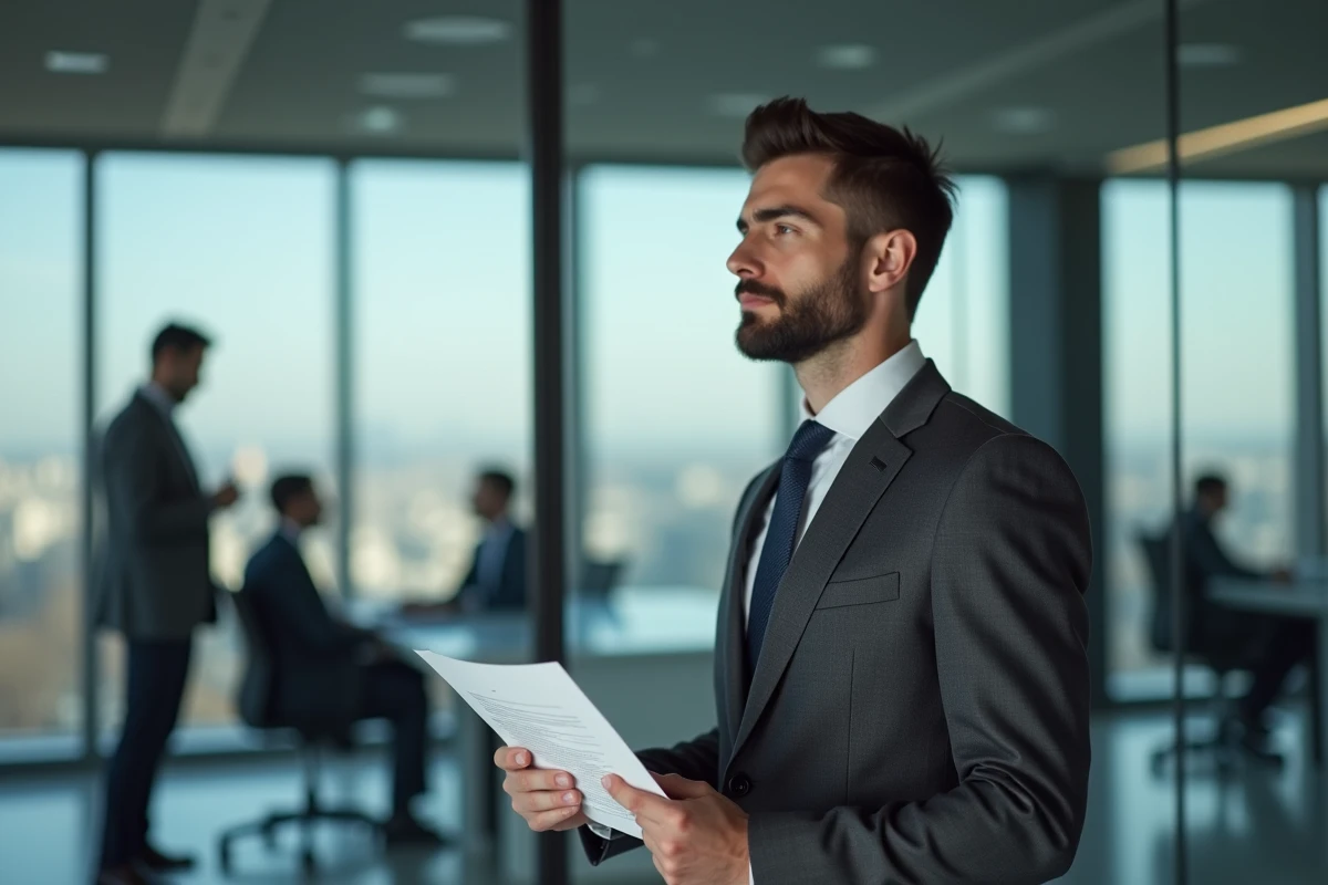 Jeune diplômé en finance quantitative en entretien professionnel dans un cabinet financier parisien